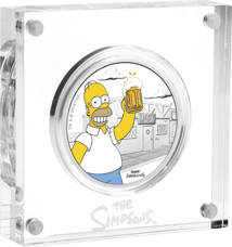 1 Unze Silber Homer Simpson 2019 (coloriert | Auflage: 5.000 | 1. Motiv)