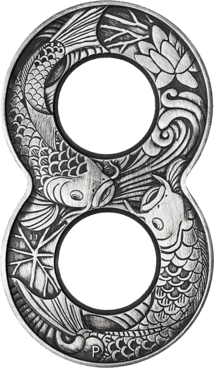 2 Unze Silber Koi Fisch 2019 AF (Auflage: 3.888 Stücke | Antik finish)