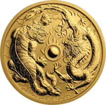 1 Ounce Gold Dragon & Tiger 2019 (Mintage: 5,000)