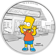 1 Unze Silber Bart Simpson 2019 (coloriert | Auflage: 5.000 | 2. Motiv)