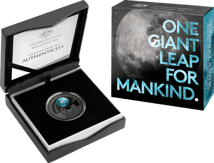 1 Unze Silber 50 Jahre Mondlandung 2019 PP (Auflage: 10.000 | Gewölbt | 1. Black-Nickel-Veredelung)