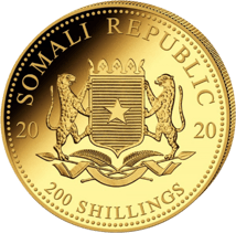 1/4 Unze Gold Somalia Elefant 2020