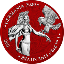 1 Unze Silber Germania 5 Mark Space Red 2020 (Auflage: 100 | coloriert | Blister)