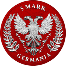 1 Unze Silber Germania 5 Mark Space Red 2020 (Auflage: 100 | coloriert | Blister)