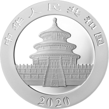 30g Silber China Panda 2020 (Auflage: 5.000 | teilvergoldet)