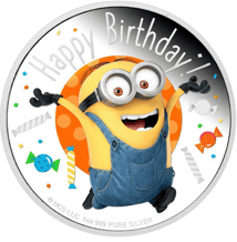 1 Unze Silber Minions Happy Birthday PP 2020 (Auflage: 3.000 | Polierte Platte)