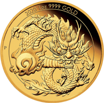 1 Unze Gold Goldener Drache 2020 PP (Auflage: 188 | Polierte Platte)