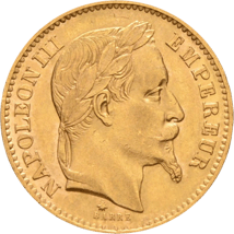 20 Franc Gold Napoleon III Frankreich