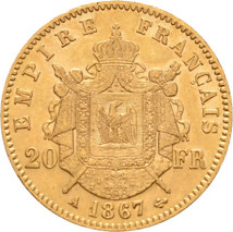 20 Franc Gold Napoleon III Frankreich
