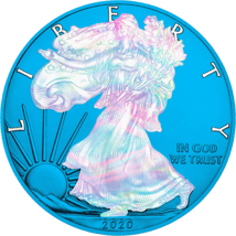 1 Unze Silber American Eagle Space Blue 2020 (coloriert | Auflage: 250 | Hologramm)