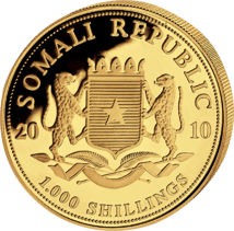 1 Ounce Gold Somalia Elephant 2010