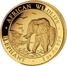 1 Ounce Gold Somalia Elephant 2010