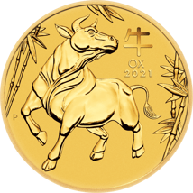 2 Unze Gold Lunar III Ochse 2021