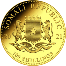 1/10 Unze Gold Somalia Elefant 2021