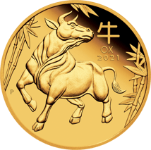1 Unze Gold Lunar III Ochse 2021 PP (Auflage: 1.000 | Polierte Platte)