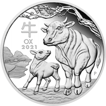 1 Unze Silber Lunar III Ochse 2021 PP (Auflage: 5.000 | Polierte Platte)