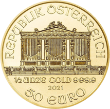 1/2 Unze Gold Wiener Philharmoniker 2021