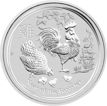 1kg Silbermünze Lunar II Hahn 2017 PP (Auflage: 500 | Polierte Platte)