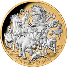 5 Unze Silber Great Lunar Race 2021 PP (Auflage: 888 | teilvergoldet | Polierte Platte)