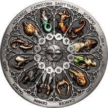 5 Unze Silber Tierkreiszeichenkalender 2020 AF (Auflage: 388 | Antik Finish)