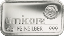 50g Silberbarren (verschiedene Hersteller)