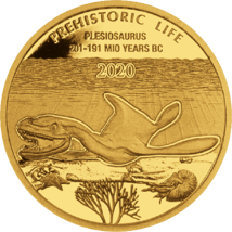 0,5g Gold Prehistoric Life Plesiosaurus 2020 PP (Auflage: 2.000 | 2.Ausgabe | Polierte Platte)