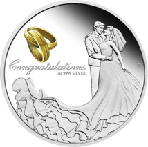 1 Unze Silber Glückwunsch zur Hochzeit 2021 PP (inkl. Etui | Perth Mint)