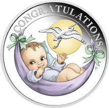 1/2 oz Silver Congratulations on the Birth 2021 Proof (Polished Plate | coloured)