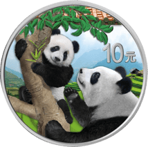30g Silber China Panda 2021 (Auflage: 1.888 | coloriert | Produktkarte)