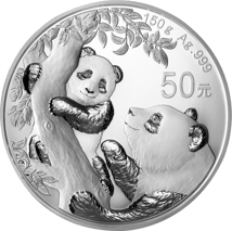 150g Silber China Panda 2021 PP (Polierte Platte | Auflage: 60.000)
