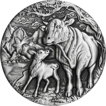 2 Unze Silber Lunar III Ochse 2021 AF (Auflage: 1.888 | Antik Finish)