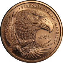1 Unze Kupfermünze Eagle Attribute