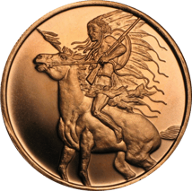 1 Unze Kupfermünze Red Horse