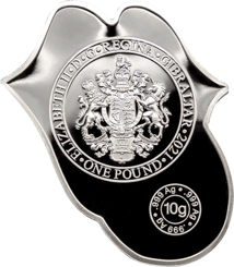 Silber The Rolling Stones Symbol Zunge PP ( coloriert | Polierte Platte | Etui)