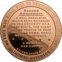 2 Unze Kupfermünze 2. Zusatzartikel der Verfassung der USA