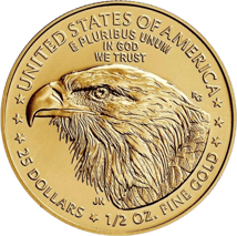 1/2 Unze Gold American Eagle 2021 (Typ II) MS-70 PCGS
