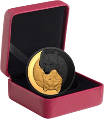 1 Unze Silber Grauwolf 2021 Gold und Rhodium (Auflage:5.500 | Matt-Proof)