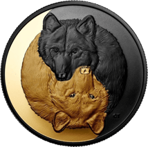 1 Unze Silber Grauwolf 2021 Gold und Rhodium (Auflage:5.500 | Matt-Proof)