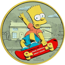 1 Unze Silber Bart Simpson Make America great again 2020 (Auflage: 100 | coloriert)