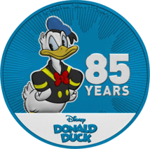 1 Unze Silber Donald Duck 85 Jahre 2019 (Auflage: 100 | Metallic Blue)