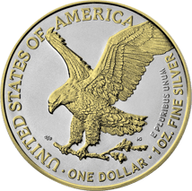 1 Unze Silber American Eagle 2021 Typ II (Auflage: 250 | beidseitig Teilvergoldet)