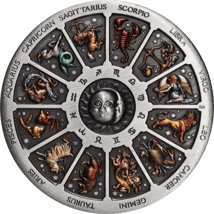 5 Unze Silber Tierkreiszeichenkalender 2021 AF (Auflage: 388 | Antik Finish)