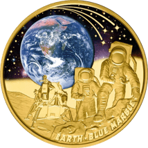 1 Unze Gold Earth Blue Marble 2022 PP (Auflage:150 | coloriert | Polierte Platte)