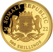 1/2 Unze Gold Somalia Elefant 2022