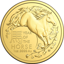 1 oz Gold Lunar Series RAM Horse 2026 (Mintage: 5,000)