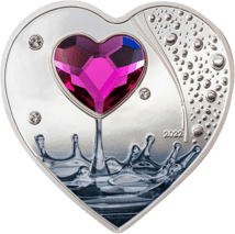 20g Silber Brilliant Love Herzform 2022 PP ( Kristalle | Polierte Platte | Etui)