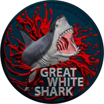 1 Unze Silber Weißer Hai 2021 (Auflage: 100 | coloriert | Dark Blue)