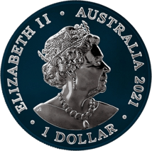 1 Unze Silber Weißer Hai 2021 (Auflage: 100 | coloriert | Dark Blue)