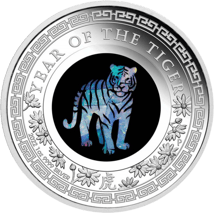 1 Unze Silber Lunar III Tiger 2022 PP (Auflage: 5.000 | Opal | Polierte Platte)