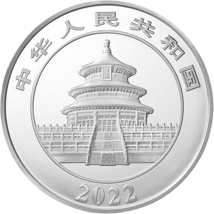 30g Silber China Panda 2022 (Auflage: 5.000 | teilvergoldet)